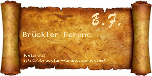 Brückler Ferenc névjegykártya